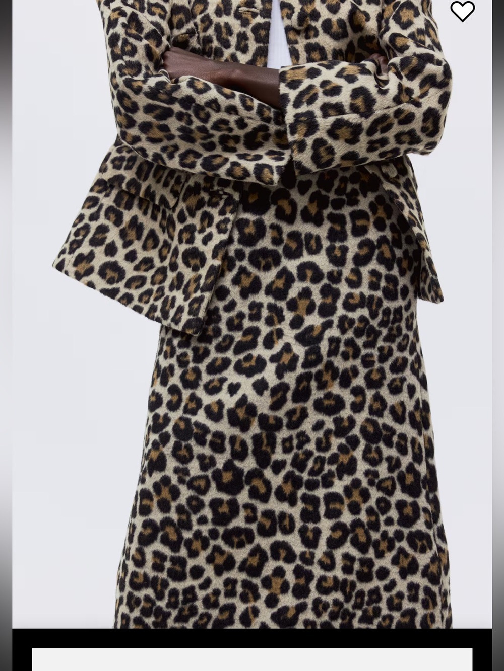 NWOT H&M Leopard Animal Print Fuzzy Midi Straight Pencil Skirt 12 - Picture 2 of 9